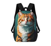 sinyumoney Smiling Orange Tabby Cat Mochila Escolar Grande Resistente Al Agua Para Portátil Para Adolescentes, Niñas, Niños, Mujeres Y Hombres 17inch