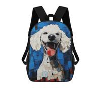 sinyumoney Smiling Poodle Painting Mochila Infantil, Mochila Escolar Impresa En 3D, Mochila Para Niños Y Niñas, Mochila Escolar Ajustable Para La Escuela Primaria 17inch
