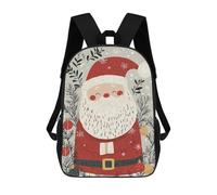 sinyumoney Smiling Santa Claus Illustration Mochila Escolar Impresa En 3D Para Niños, Mochila Escolar, Mochilas De Viaje, Bolso Informal De Moda Para Niños Y Estudiantes 17inch