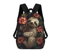 sinyumoney Smiling Sloth in Flowers Mochilas De Moda Impresas En 3D 17inch Mochila Escolar Informal Para Niños De Primaria Y Secundaria