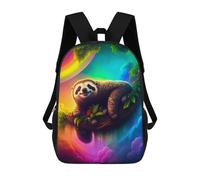 sinyumoney Smiling Sloth in Rainbow Sky Mochilas Impresas En 3D Para Niños, Mochila Escolar, Mochila De Moda Para Niños De Primaria Y Secundaria 17inch