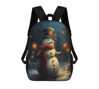 sinyumoney Smiling Snowman with Candles Mochila, Mochila Infantil, Mochila Escolar Para Estudiantes, Mochila Para Libros, Mochila Escolar Impresa En 3D Para Niños Y Niñas 17inch