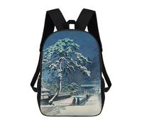 sinyumoney Snow at Ueno Mochilas Para Niños Mochila Escolar Mochila Escolar Impresa En 3D Para Niños Estudiantes De Primaria Y Secundaria 17inch