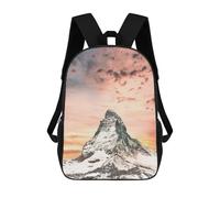 sinyumoney Snow-Capped Mountain at Sunset Mochilas Para Niños Mochila Escolar Mochila Escolar Impresa En 3D Para Niños Estudiantes De Primaria Y Secundaria 17inch