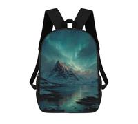 sinyumoney Snow-Capped Mountain Aurora Reflections 17inch Mochilas Escolares Impresas En 3D, Mochilas Escolares De Moda Para Niños De Primaria Y Secundaria