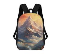 sinyumoney Snow-Capped Mountain Peaks Mochila Escolar Infantil De 17 Pulgadas, Mochila Escolar Impresa En 3D Para Niños De Primaria Y Secundaria