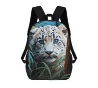 sinyumoney Snow Leopard Cub in Jungle Mochilas Impresas En 3D Para Niños 17inch Mochilas De Moda Informales Para El Día A Día, Bolsas De Viaje, Mochilas Informales Para Exteriores Para Niños Y Niñas