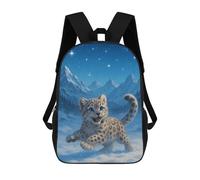 sinyumoney Snow Leopard Cub in Winter Landscape Mochila Infantil, Mochila Escolar Impresa En 3D, Mochila Para Niños Y Niñas, Mochila Escolar Ajustable Para La Escuela Primaria 17inch