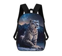 sinyumoney Snow Leopard in The Mountains Mochila Escolar Para Niños Mochila Escolar Impresa En 3D Mochila Escolar De Moda Para Niños De Primaria Y Secundaria 17inch
