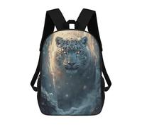 sinyumoney Snow Leopard Portrait in Winter Cave Mochila Escolar Infantil Impresa En 3D Para Niños, Mochilas De Viaje De Alta Capacidad, Bolsas Para Libros, Mochila Escolar Infantil 17inch