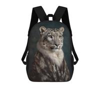 sinyumoney Snow Leopard Renaissance Mochila Con Bolsillo Mochilas Impresas En 3D, Mochilas De Viaje, Mochilas Para Libros, Mochila Escolar Para Niños 17inch