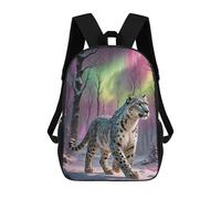 sinyumoney Snow Leopard Under Aurora Borealis Mochila Escolar Infantil Impresa En 3D, Mochila Informal De Moda Para Niños, Mochila De Viaje De Alta Capacidad Para Libros Para Niños 17inch