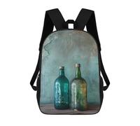 Sinyumoney Snow Leopard with Lightning Mochila Escolar Impermeable Para Ordenador Portátil, Para Adolescentes, Niños, Mujeres Y Hombres, Foto Arte Bottles I, 17"