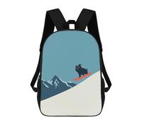 sinyumoney Snowboard Pug Minimalist Mochila Escolar Impresa En 3D 17inch Mochilas De Moda Para Niños, Mochilas Escolares Para Niños De Primaria Y Secundaria