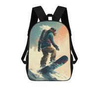 sinyumoney Snowboarder in Action -2 Mochila Escolar Infantil Impresa En 3D Para Niños, Mochilas De Viaje, Bolsas Para Libros Para Niños Estudiantes De Primaria 17inch