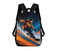 sinyumoney Snowboarding Adventure in Orange -1 Mochila Escolar Infantil Impresa En 3D 17inch Mochilas De Moda Para Niños De Primaria Y Secundaria