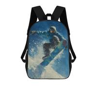 sinyumoney Snowboarding Adventure in Winter Mochila Escolar Infantil De 17 Pulgadas Con Estampado 3D De Películas De Anime Para Niños, Mochila De Viaje, Mochila Escolar Infantil