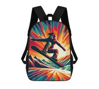 sinyumoney Snowboarding Wpap Sunset Mochila Escolar Impresa En 3D Para Niños, Mochila Escolar, Mochilas De Viaje, Bolso Informal De Moda Para Niños Y Estudiantes 17inch