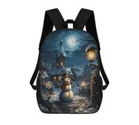 sinyumoney Snowman in Winter Mochila Escolar Infantil Estampada Para Adultos Y Niños, Mochila De Viaje Para El Día A Día 17inch