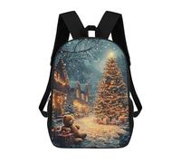 sinyumoney Snowy Christmas Eve Mochila Escolar Impresa En 3D Para Niños Y Niñas, Mochila Escolar, Mochila De Viaje Para Niños 17inch