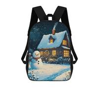 sinyumoney Snowy Cottage Christmas Mochila Escolar Impresa En 3D Mochilas Informales Para Niños Mochila Escolar Impresa En 3D Para Niños De Primaria Y Secundaria 17inch