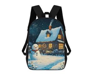sinyumoney Snowy Cottage Christmas Mochila Escolar Impresa En 3D Para Niños Y Niñas, Mochila Escolar, Mochila De Viaje Para Niños 17inch