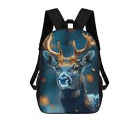 sinyumoney Snowy Deer Portrait Mochila Escolar De 17 Pulgadas Para Adolescentes, Con Estampado 3D, Ajustable Y Con Bolsillos, Ideal Para Niños, Niñas Y Estudiantes.