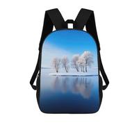 sinyumoney Snowy Island in A Frozen Lake Mochilas Para Niños Y Estudiantes, Mochilas Escolares Impresas En 3D, Mochilas Para Estudiantes De Primaria Y Secundaria, Mochilas Para Niños Y Niñas 17inch
