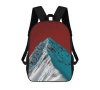 sinyumoney Snowy Mountain Peak with Red Sky Mochila, Mochila Escolar Impresa En 3D, Bolsa Para El Almuerzo Escolar, Mochila De Viaje, Mochila Para Amigos, Mochila Escolar Para Niñas Y Niños 17inch