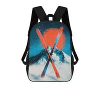 sinyumoney Snowy Mountain Ski Adventure -1 Mochilas Escolares De Moda Para Papelería, Impermeables, Informales, Para Hombres, Mujeres Y Adolescentes 17inch