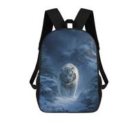 sinyumoney Snowy Mountain Tiger Hunt Mochilas Impresas En 3D Para Niños 17inch Mochilas De Moda Informales Para El Día A Día, Bolsas De Viaje, Mochilas Informales Para Exteriores Para Niños Y Niñas