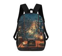 sinyumoney Snowy Night View Mochila, Mochila Infantil, Mochila Escolar Para Estudiantes, Mochila Para Libros, Mochila Escolar Impresa En 3D Para Niños Y Niñas 17inch