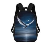 sinyumoney Snowy Owl Guardian of The Crescent Sky Mochilas Para Niños Mochila Escolar De Moda Mochila Escolar Impresa En 3D Para Niños Estudiantes De Primaria Y Secundaria 17inch