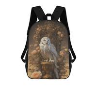sinyumoney Snowy Owl in Floral Setting Mochila Impermeable Para Ordenador Portátil Para Niños/niñas/adolescentes 17inch