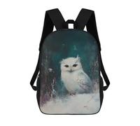 sinyumoney Snowy Owl Painting Mochila Escolar Infantil Impresa En 3D 17inch Mochilas Escolares Para Niños, Estilo Casual Y Moderno, Mochilas De Viaje De Alta Capacidad