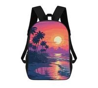 sinyumoney SoCal Sunset Pixel Art Mochilas Impresas En 3D Para Niños, Mochila Escolar, Mochila De Moda Para Niños De Primaria Y Secundaria 17inch