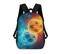 sinyumoney Soccer Ball Fire & Ice Mochila Escolar Resistente Al Agua, Mochila De Viaje, Bolsa Para Computadora - Perfecta Para Viajes, Trabajo Y Uso Diario 17inch