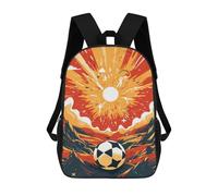 sinyumoney Soccer Ball Sunset Poster Mochila Infantil De 17 Pulgadas, Mochila Escolar Con Estampado 3D De Dibujos Animados Para Niños Y Adolescentes.