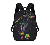 sinyumoney Soccer Player in Splatter Art Mochila Escolar, De Negocios, Resistente, Para Portátil, Para Camping, Aventuras Al Aire Libre Y Viajes Diarios 17inch