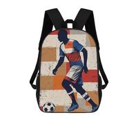 sinyumoney Soccer Player Silhouette with Ball Mochilas Para Niños Mochila Escolar Mochila Escolar Impresa En 3D Para Niños Estudiantes De Primaria Y Secundaria 17inch