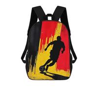 sinyumoney Soccer Player Silhouette with Belgium Flag Background Mochila Escolar Para Niños Mochila Escolar Impresa En 3D Mochila Escolar De Moda Para Niños De Primaria Y Secundaria 17inch