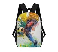 sinyumoney Soccer Player Watercolor Art Mochila Escolar Grande, Ligera E Informal: Perfecta Para Viajes, Trabajo Y Uso Diario 17inch