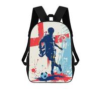 sinyumoney Soccer Player with England Flag Mochilas Escolares Mochilas Escolares De Secundaria Mochila Informal Para Acampar Aventuras Al Aire Libre Y Viajes Diarios 17inch