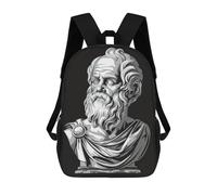 sinyumoney Socrates Philosopher Bust Mochila Escolar Impermeable Para Ordenador Portátil Para Adolescentes, Chicas, Chicos, Mujeres Y Hombres 17inch
