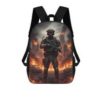 sinyumoney Soldier in Burning City Mochila Escolar Mochilas Escolares Para Niñas Y Niños Mochila Con Bolsillo Mochila Escolar De Moda Para Niños 17inch