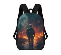 sinyumoney Soldier in Firestorm Mochila Escolar Grande Resistente Al Agua Para Portátil Para Niñas Y Adolescentes 17inch