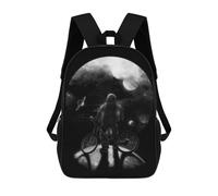 sinyumoney Space Adventure with Bicycle Mochila Escolar Infantil Impresa En 3D Para Niños, Mochila De Viaje De Alta Capacidad, Mochilas Para Libros De 17 Pulgadas Para Niños