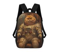 sinyumoney Space Astronaut Funny Cat Mochila Escolar Grande Resistente Al Agua Para Portátil Para Niños/niñas/adolescentes 17inch