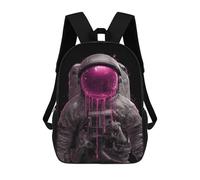 sinyumoney Space Astronaut Pink Paint Mochila Infantil De 17 Pulgadas, Mochila Escolar Con Estampado 3D De Dibujos Animados Para Niños Y Adolescentes.