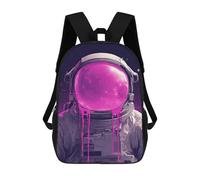 sinyumoney Space Astronaut with Pink Nebula Helmet Mochila Escolar Infantil De 17 Pulgadas, Mochila Escolar Impresa En 3D Para Niños De Primaria Y Secundaria